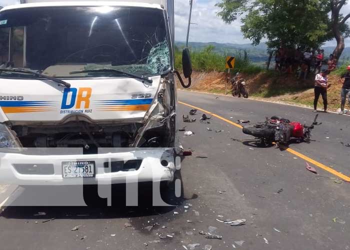 Escena de accidente de tránsito en Carretera Quilalí-Wiwilí