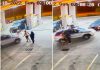 "Mujer araña" salta a un vehículo luego que la intentara arrollar en EEUU (VIDEO)