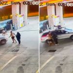"Mujer araña" salta a un vehículo luego que la intentara arrollar en EEUU (VIDEO)
