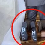¡Insólito! Novio pide "ayuda" con la suela del zapato en su boda