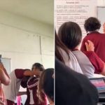 ¡Se armó la guerra! Alumna ataca a maestra porque le quitó el celular
