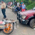 Motociclista lesionado al ser impactado por una camioneta en Juigalpa