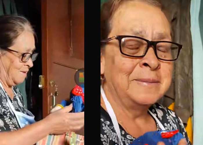 "Entre lágrimas", abuelita recibe muñeca que nunca pudo tener de niña