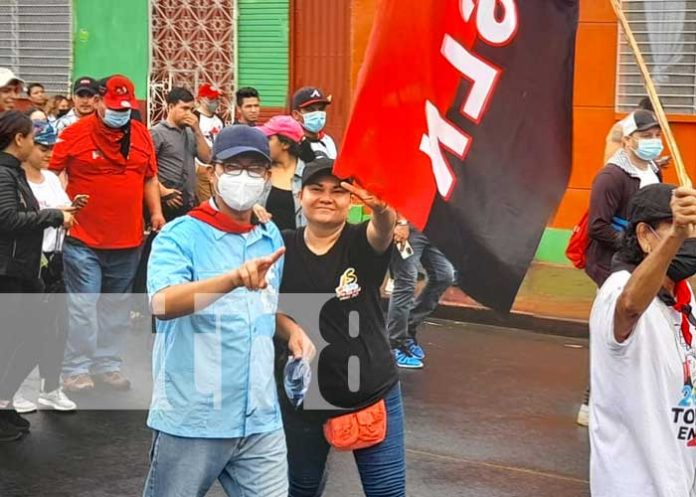 Multitudinaria caminata en respaldo al FSLN desborda alegría en Managua