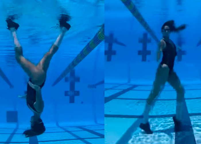 ¡Al estilo Michael Jackson! Nadadora es viral por bailar bajo el agua 