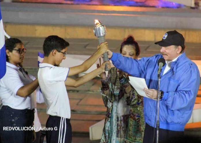 Presidente Daniel Ortega, en Acto por la Antorcha de la Libertad de Centroamérica
