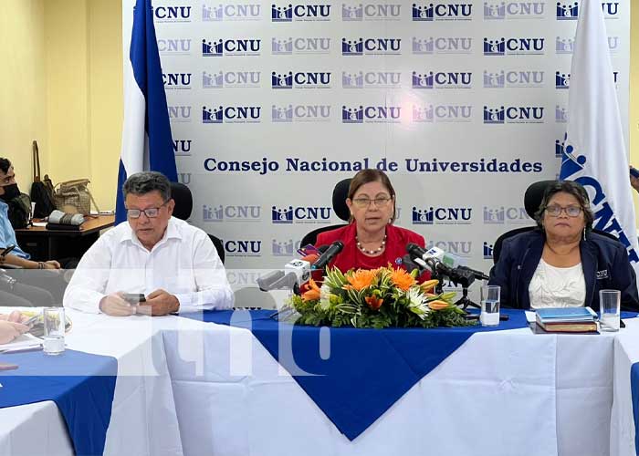 Conferencia de prensa desde el CNU en Nicaragua