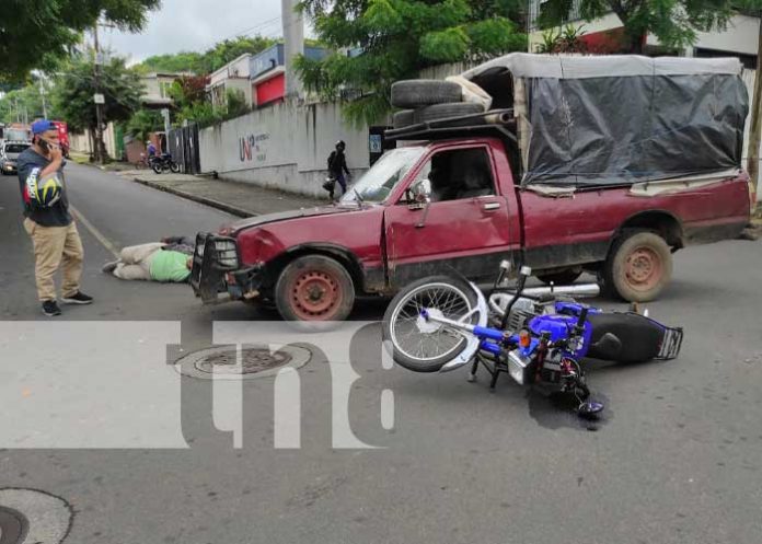 Accidente de tránsito con motorizado en Managua