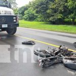 Escena de un fuerte accidente de tránsito en Rivas