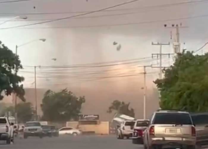 ¡Clase susto! Momentos de terror provocó un tornado en Sinaloa, México