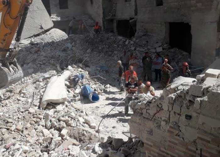 Colapsa edificio y deja al menos a 13 muertos en Alepo, Sriria