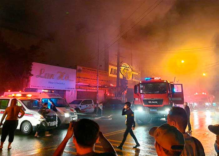 Hechos "carbón" quedan 23 jóvenes tras incendio en un karaoke de Vietnam