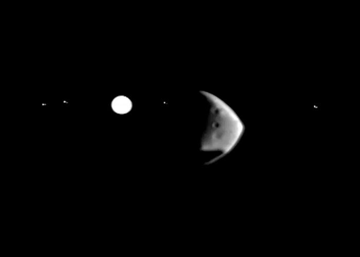 Lunas de Júpiter y de Marte tiene un extraño encuentro (Video)