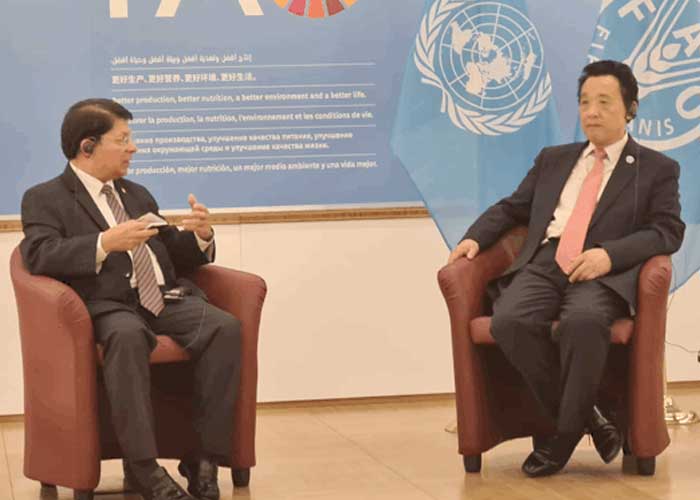 Canciller de Nicaragua sostiene encuentro con Director General de la FAO