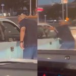 Al estilo Hulk: Hombre furioso arranca el cristal de un carro (Video)
