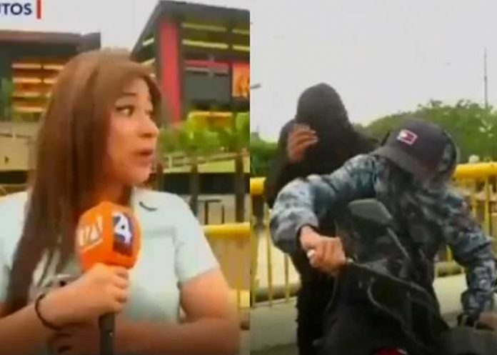 En plena transmisión, reportera es casi asaltada por bandidos