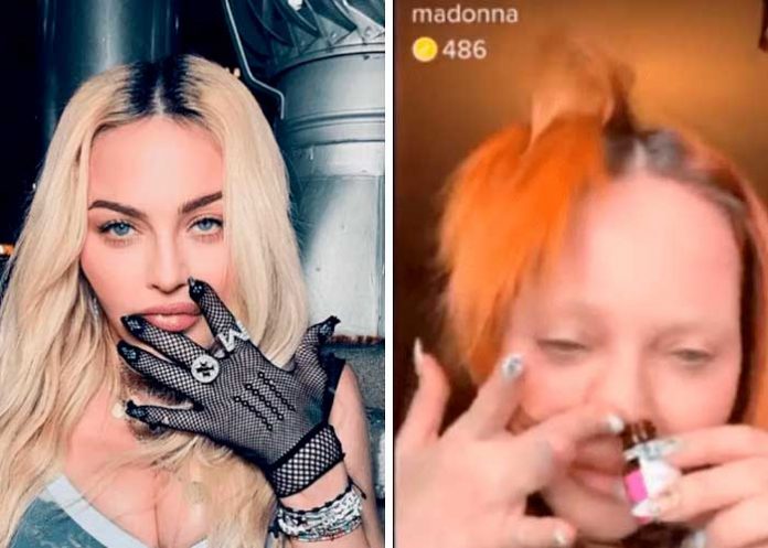 ¡En la polémica! Madonna inhala drogas en plena transmisión en vivo