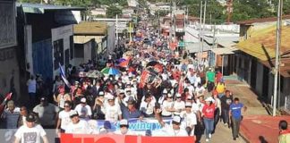 Militancia sandinista participó en la caminata carnaval en Juigalpa