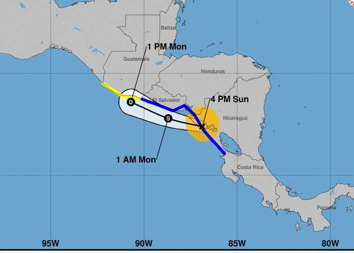 INETER informa sobre la trayectoria de tormenta Julia en Nicaragua