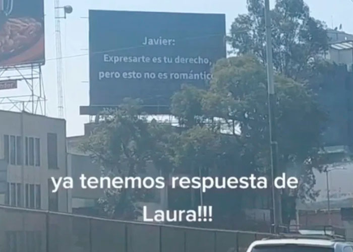 ¡Apareció Laura! Responde por paneles publicitarios a la petición de su ex