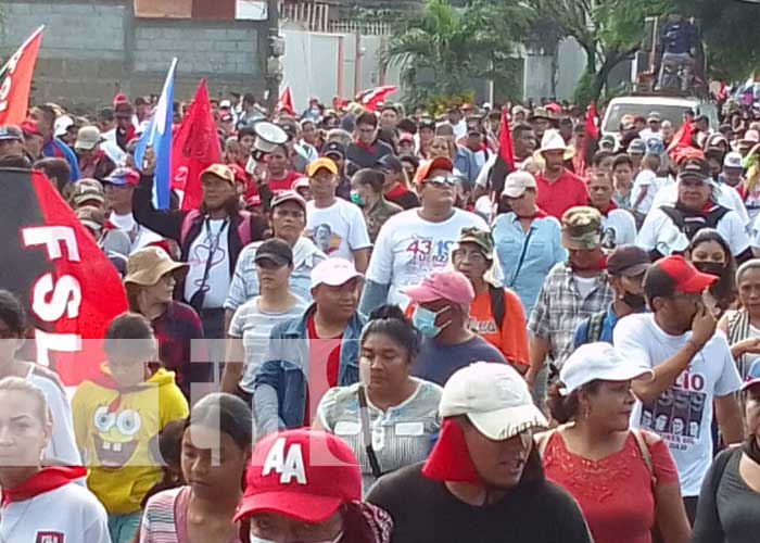 Militancia sandinista cierra octubre victorioso con caminata en Managua