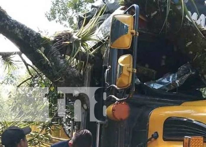 Bus de Matagalpa-Cerro Colorado se estrella con árbol en Matiguás