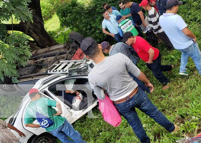 Mortal accidente de tránsito en el empalme de San Isidro, Matagalpa