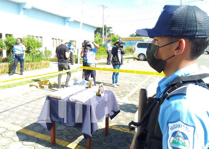 Conferencia policial sobre incautación de cocaína en Diriamba, Carazo