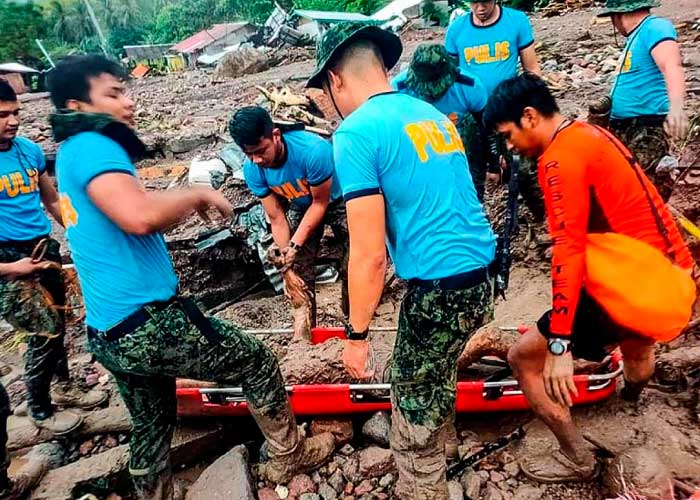 Torrenciales aguaceros dejan 42 muertos en el sur de Filipinas