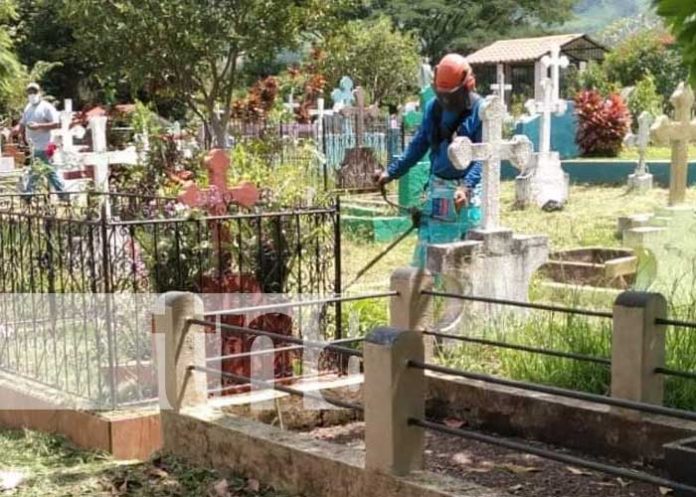 Mantenimiento del cementerio en Jinotega