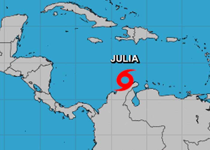 Al norte de Colombia se formó la tormenta tropical Julia