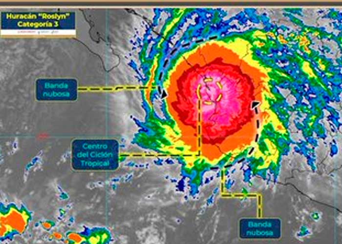 Roslyn toco tierra en Nayarit, en México como huracán categoría 3