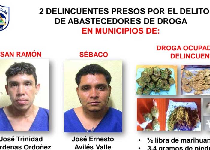 Policía Nacional en Matagalpa capturó a 12 delincuentes