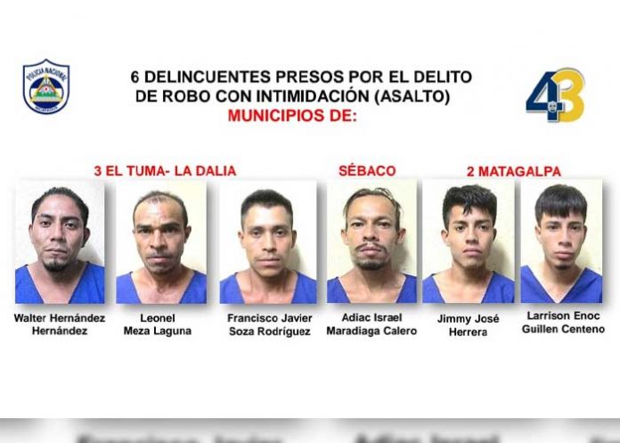 Policía Nacional en Matagalpa capturó a 12 delincuentes