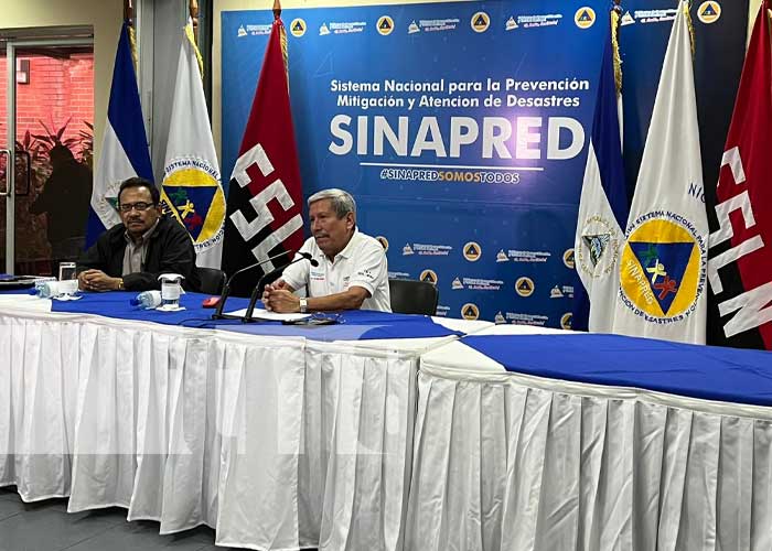 Conferencia de prensa del SINAPRED sobre secuelas de Julia en Nicaragua