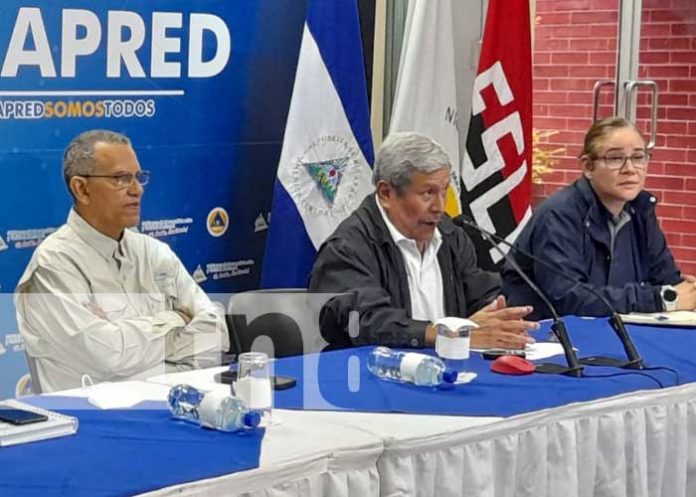 Conferencia de prensa del SINAPRED en Nicaragua