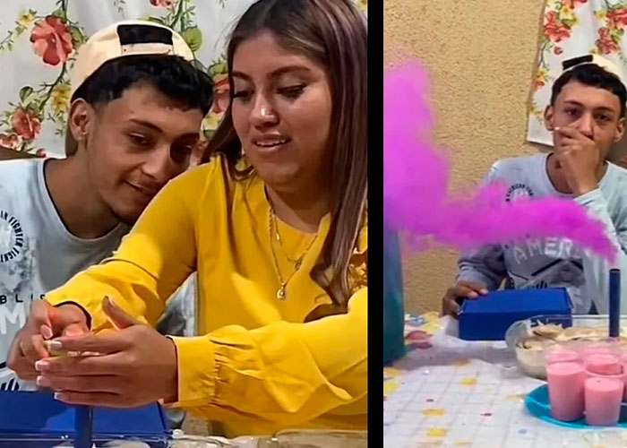 Reacción viral: En plena celebración de cumpleaños descubre que será papá