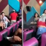 Mujeres "se fajan" a los puños dentro de un cine (VIDEO)
