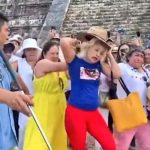 A punto de ser linchada: Turista sube a bailar en pirámide de Kukulkán en México
