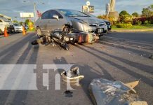 Imprudencia al volante provoca fuerte accidente en la Rotonda Cristo Rey, Managua