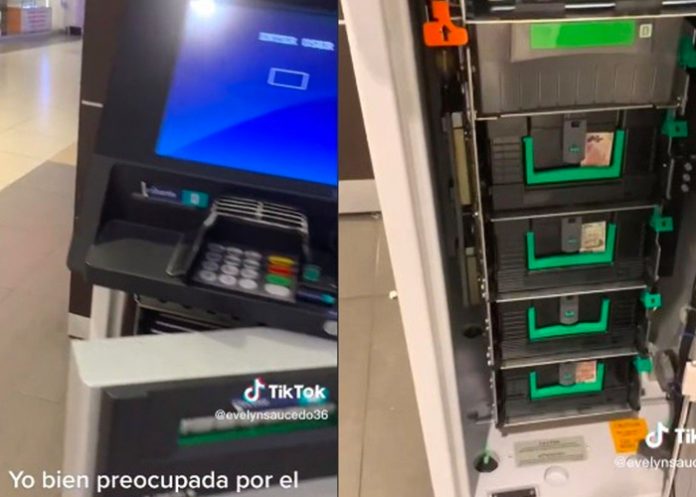 Mujer encuentra cajero automático abierto con dinero