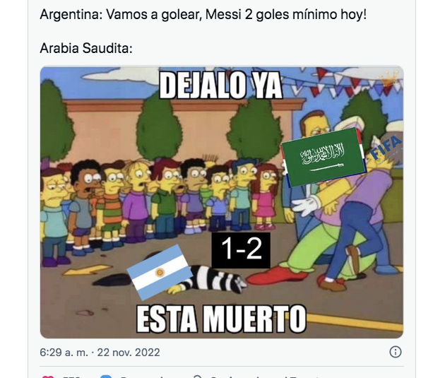 Lluvia de memes tras el fiasco de Argentina ante Arabia
