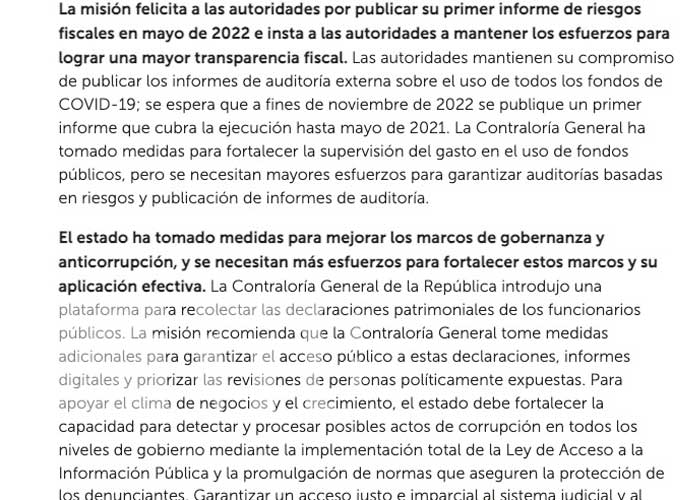 Foto: EVALUACIÓN EXTRAORDINARIA en Nicaragua: FMI PUBLICA DECLARACIÓN FINAL DE PERSONAL DE MISIÓN DEL ARTÍCULO IV DE 2022 / TN8