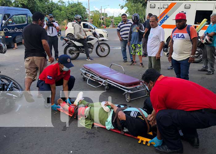 En una intersección de Managua se registró un fuerte accidente