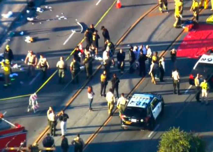 Varios cadetes de policía en Los Ángeles resultan heridos tras un atropelló 