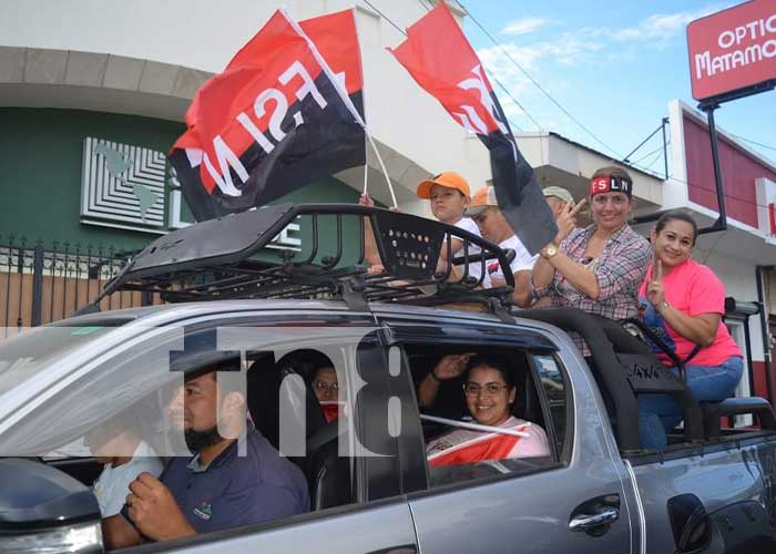 Masiva caravana del FSLN por triunfo en Jinotega