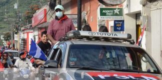 Masiva caravana del FSLN por triunfo en Jinotega