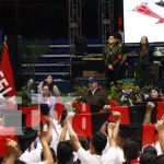 Acto del Congreso Nacional de Juventud Sandinista, presidido por el Comandante Daniel Ortega en Nicaragua
