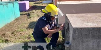 Bomberos inspeccionan el cementerio de Nandaime