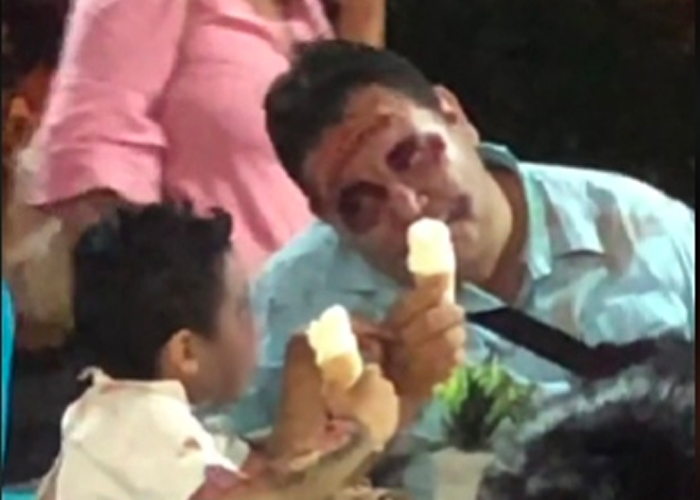 Ñiño disfruta de un helado con su padre y conmueve
